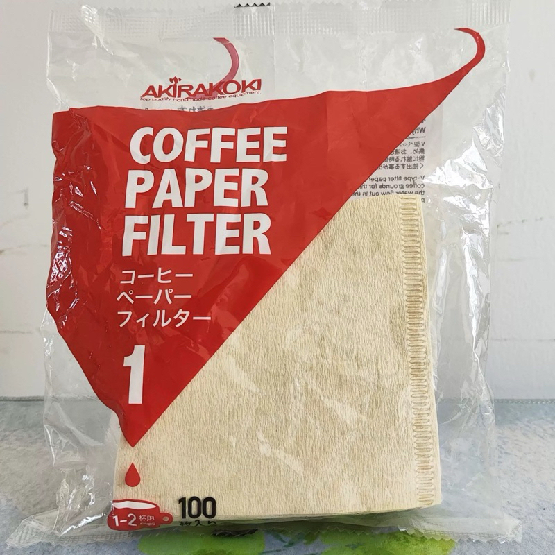 กระดาษกรองกาแฟ AKIRAKOKI COFFEE PAPER FILTER V60 สีครีมไม่ฟอก ขนาด 01 จำนวน 100 แผ่น (ของแท้จากญี่ปุ่น)