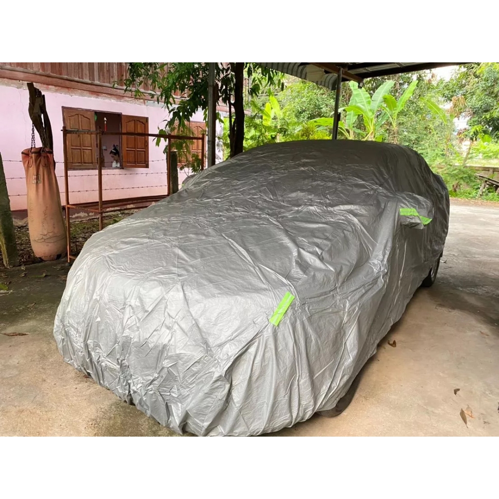 ⛅สไตล์ใหม่+ถุงเก็บของ CAR COVER กันฝุ่น ผ้าคลุมรถ ทุกรุ่น เก๋ง กะบะ  แถมฟรี ถุงผ้า PVC กันรังสี UV กันฝน กันน้ำ100% - รูปที่ 5
