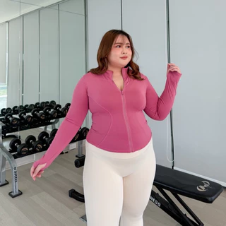 Lady M | Lady Gym shirt เสื้อออกกำลังกายสาวอวบ สไตล์สปอร์ตแขนยาว ใส่เล่นโยคะ ฟิตเนส ปั่นจักรยาน