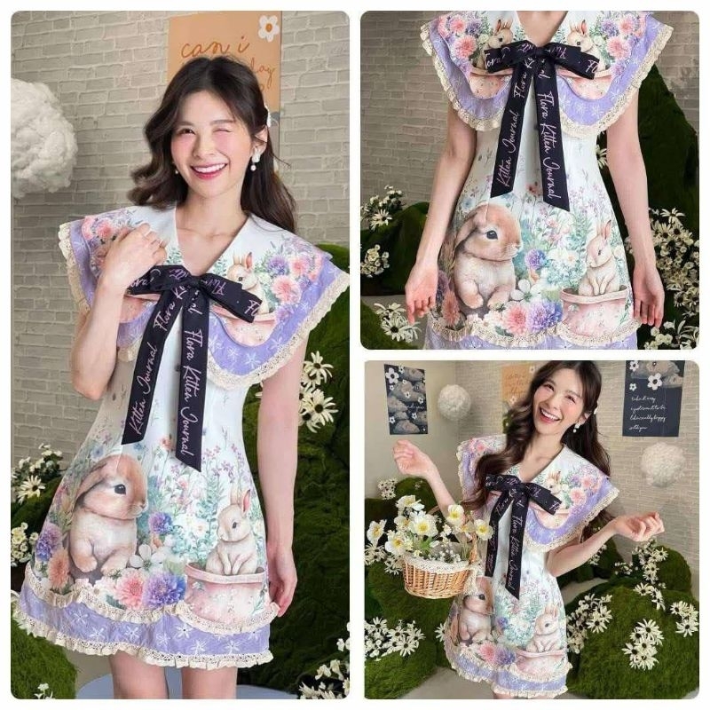 เดรสต่ายม่วง BLT brand size L used