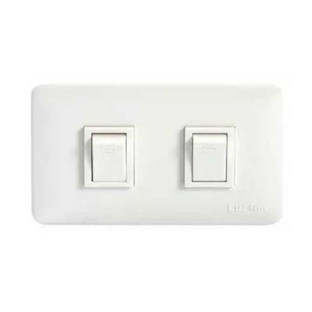 ชุดสวิทช์ทางเดียว 2 ช่อง LUZINO รุ่น สีขาว -  2-channel single-way switch set LUZINO White