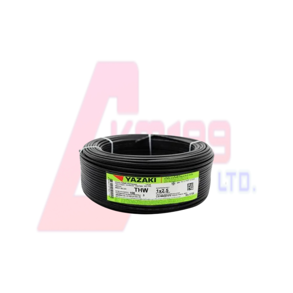 สายไฟ THW YAZAKI 1 x 2.5 sq.mm.ดำ