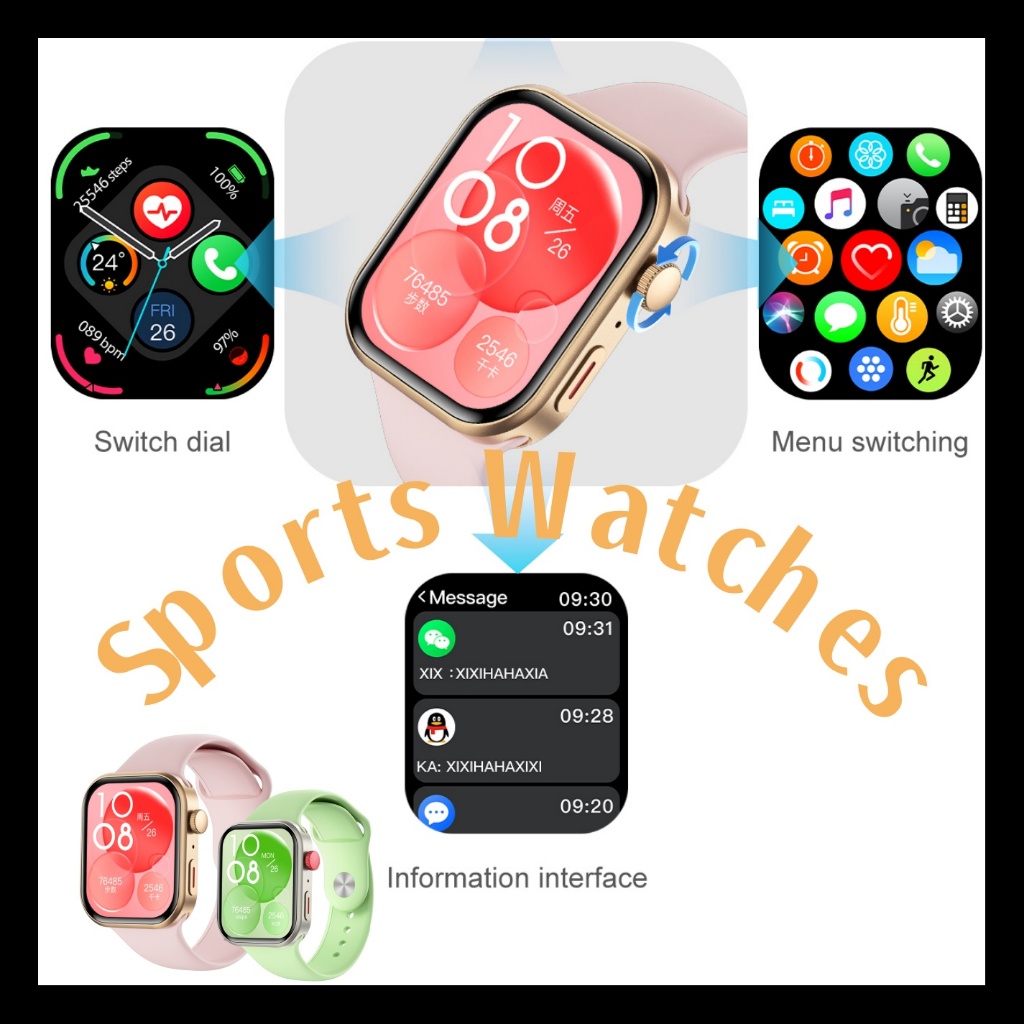 Z03 PRO smart watch เชื่อมต่อโทรศัพท์ รองรับแจ้งเตือน โหมดกีฬา USB latest waterfall ui effect/QR Cod