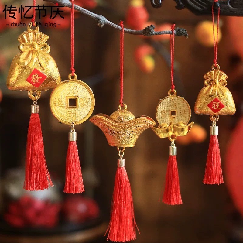 พวงทอง สิ่งมงคลแต่งบ้าน โมบายตรุษจีน ของตกแต่ง ตรุษจีน ช่วยเสริมฮวงจุ้ย อยู่แล้วเฮงเป็นสิริมงคล