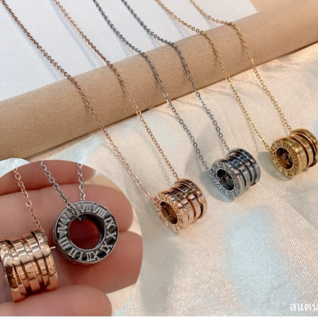 สร้อยคอจี้โรมัน ไม่ลอกไม่ดำ สร้อยสแตนเลสแท้ ความยาว16นิ้ว - รูปที่ 2