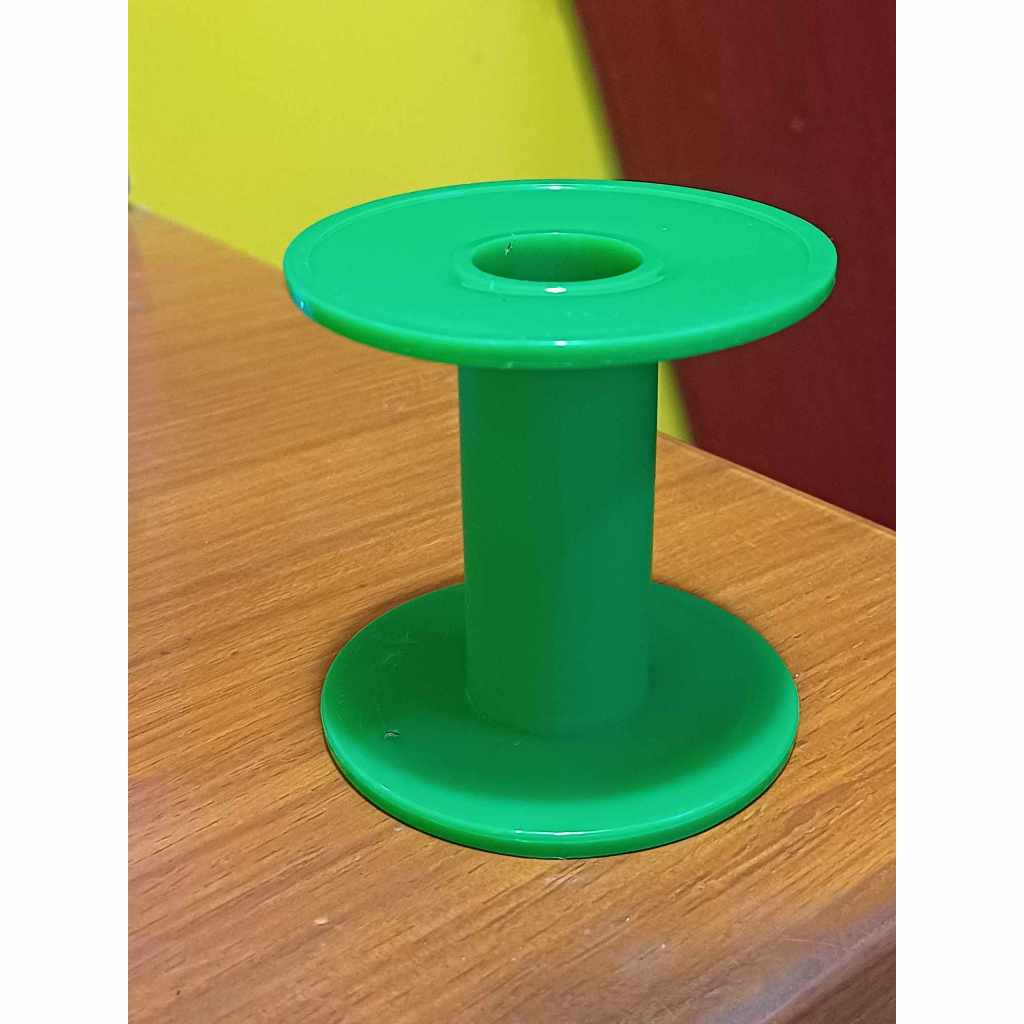 [คนตกปลา] โรลเก็บสาย โรลเปล่า อย่างหนา [ สีเขียว7×7 ] แกน2ซม. ใช้เก็บ สายพีอี สายเอ็นตกปลา