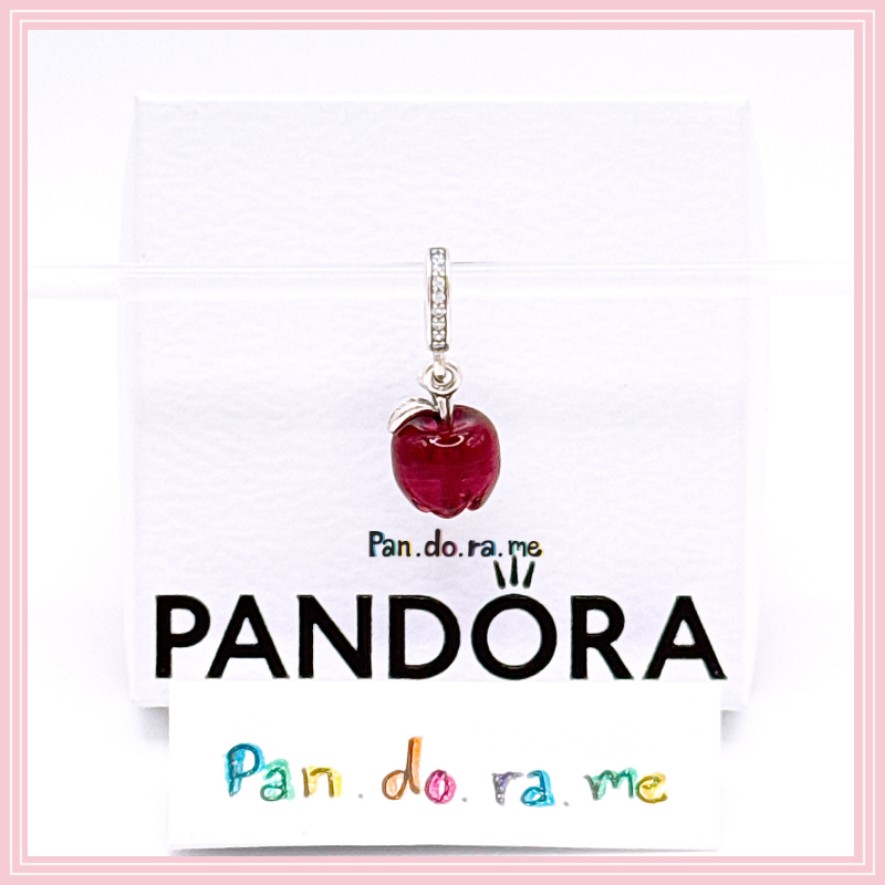 [พร้อมส่ง สินค้าแท้ ] Pandora Murano Glass Red Apple Dangle Charm