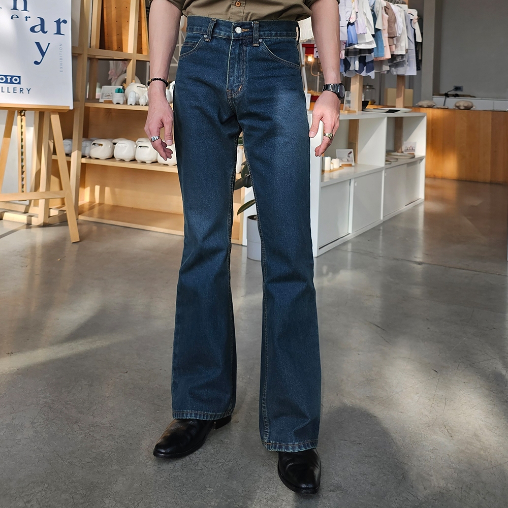 Golden Zebra Jeans กางเกงยีนส์ชายขาม้าเอวสูงสีสนิมเขียว สีดำซุปเปอร์แบล็ค #229GR