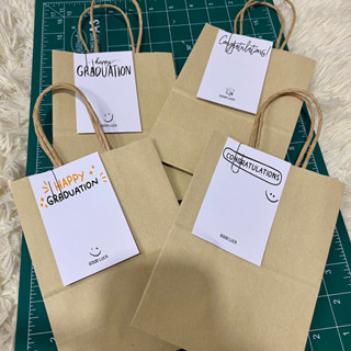 ถุงกระดาษใส่ของปัจฉิม พร้อมการ์ด+คลิปหนีบ