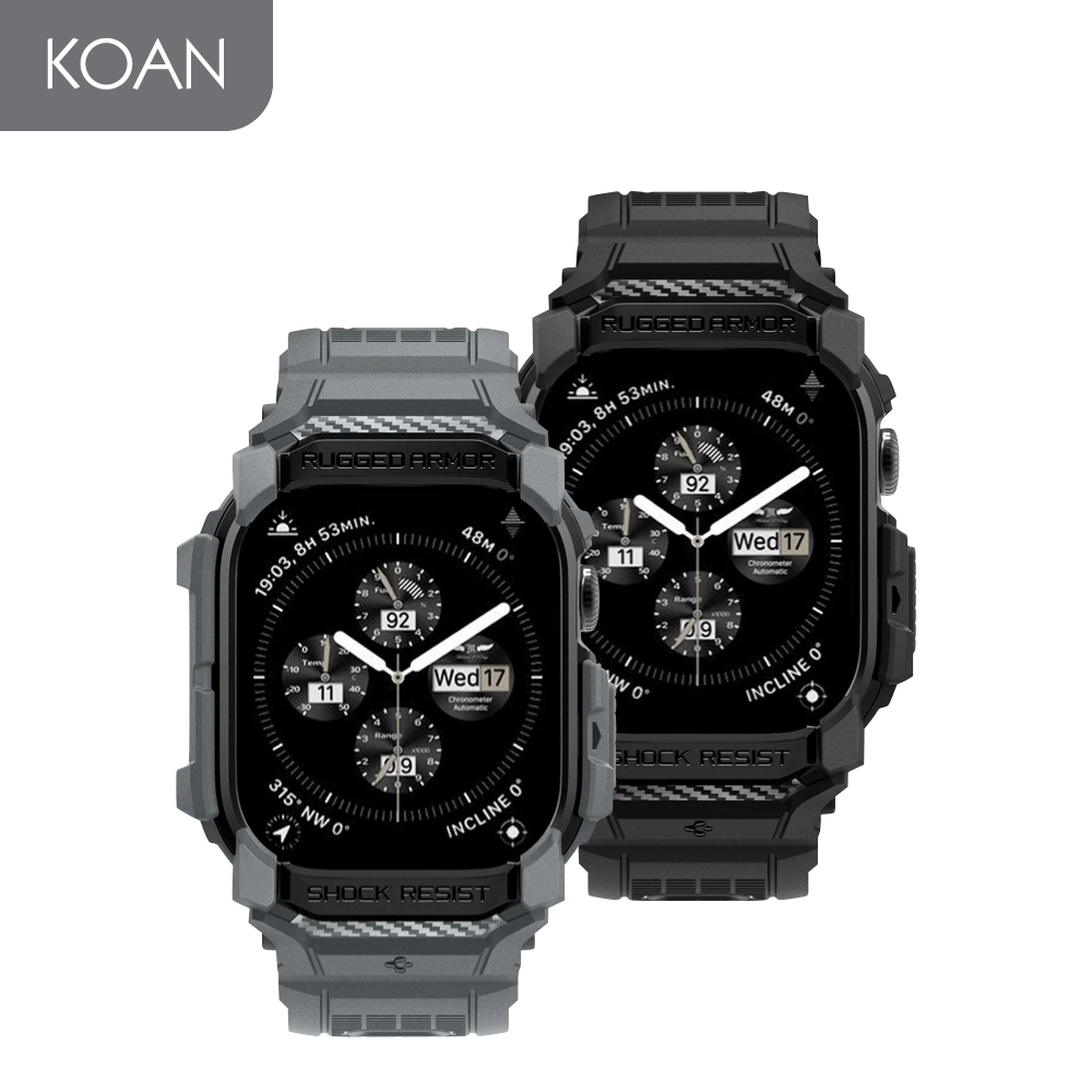 สายนาฬิกา SPIGEN Rugged Armor Pro Case for AP Watch 10 [46mm] - Dark Grey/ Matte Black