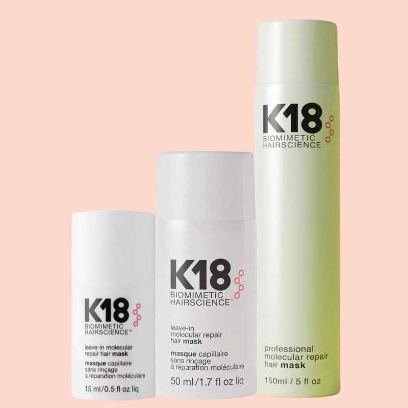 K18 leave-in molecular repair hair mask 15 50 150 ML.ลีฟอิน มาส์ก การซ่อมแซมระดับโมเลกุลของ 18ทำงานท