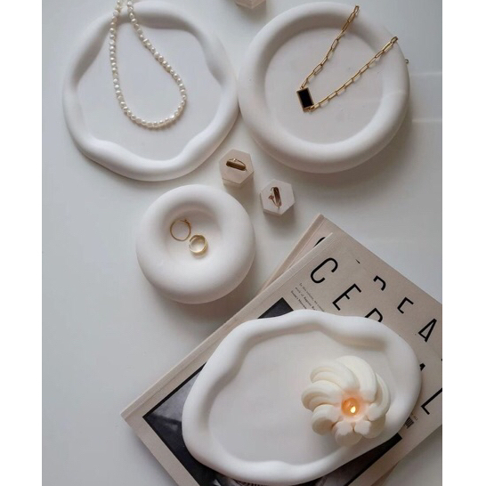 พร้อมส่ง ถาดปูน พร๊อพถ่ายรูป ถ่ายสินค้า ถาดปูนปลาสเตอร์