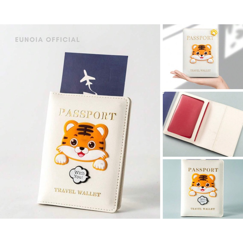 [EUNOIA] เคสพาสปอร์ต ซองใส่ Passport Case การ์ตูนเสือน่ารัก 🐯✈️