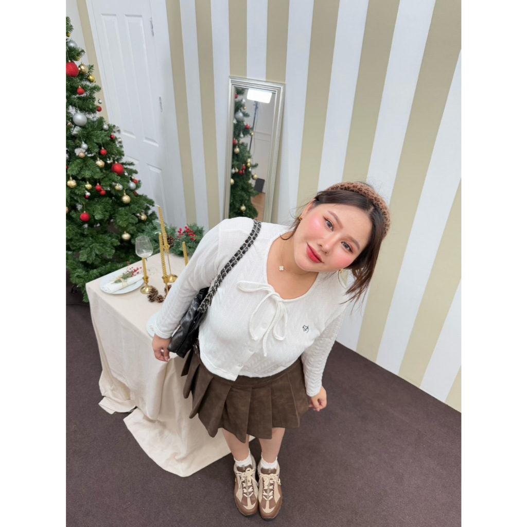 Tintin cardigan 🎀 เสื้อแขนยาวผ้าทอไหมพรม ผูกโบว์ (CD0010) - Merrychubbyhouse - รูปที่ 2