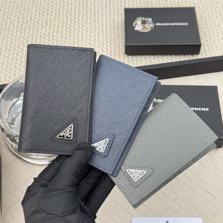 พร้อมส่ง (1:1 Hi end grade) กระเป๋าตังค์+บัตรแบบพับ 2 ตอน Bi-Fold Saffiano Card Wallet