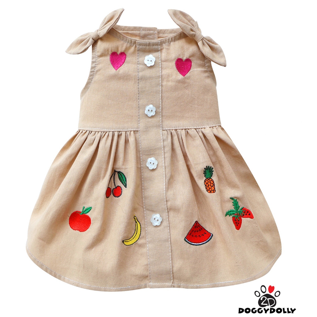 Pet clothes -Doggydolly  เสื้อผ้าแฟชั่น น้องหมาน้องแมว  สัตว์เลี้ยง ชุดกระโปรง  ลายดอก แขนกุด ขนาดไซส์ 1-9 โล  D827