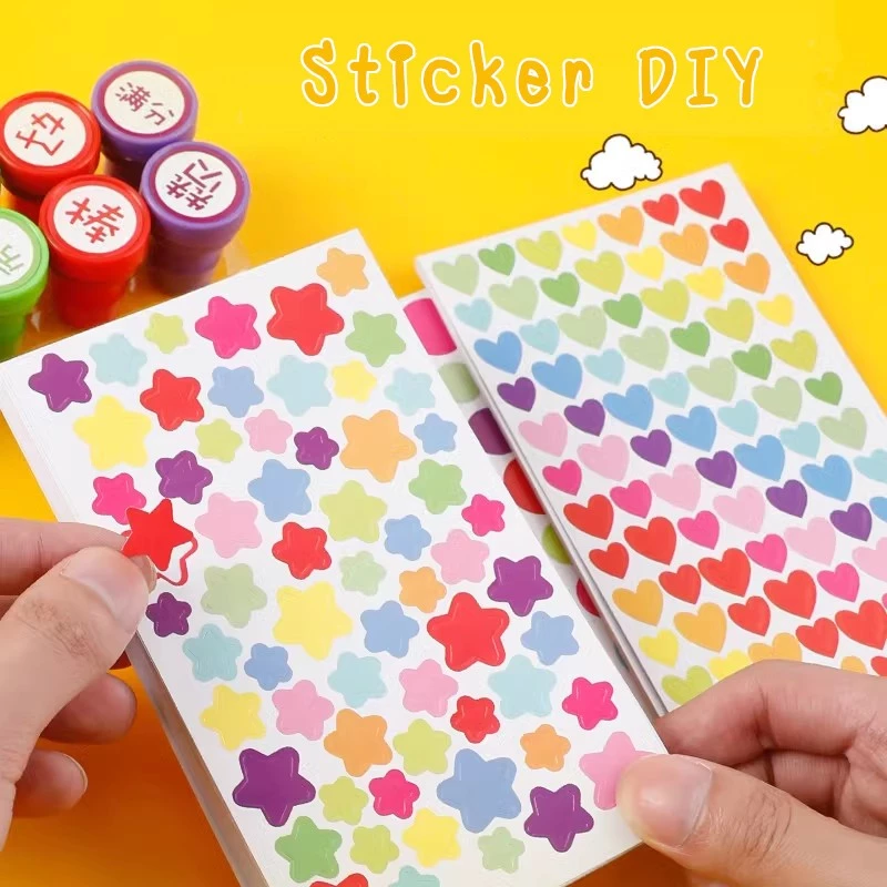 [พร้อมส่ง] สติ๊กเกอร์ DIY น่ารัก หัวใจ วงกลม ดาว การ์ตูน Love Star Heart วาเลนไทน์ Cute Valentine Sticker ติด ตกแต่งสมุด