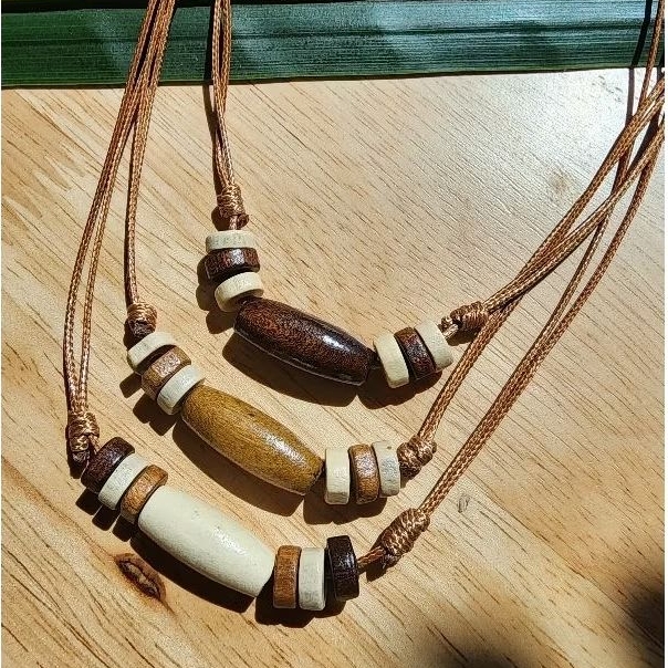 พร้อมส่ง สร้อยคอลูกปัดไม้ Boho Wooden Beads Necklace For Summer Beach