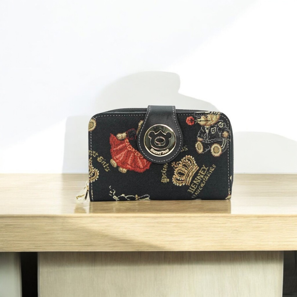 Henneybear - HW-111 ลายคราวแบร์ กระเป๋าสตางค์ กระเป๋าสตางค์ใบกลาง ทรงสวยน้ำหนักเบา (COD)