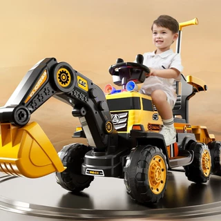 ⭐️Y&YToys Kids⭐ รถแบตเตอรี่ไฟฟ้าเด็ก รถแมคโครไฟฟ้าคันใหญ่ มีไฟมีเสียง ขับได้ มีรีโมทบังคับ ของเล่น