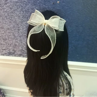 โบว์ผ้าแก้ว โบว์กิ๊บติดผม สวยหวานน่ารักๆ พร้อมส่ง