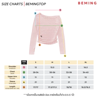 Bemingtop727(S-XL) - Cloud Lace เเขนยาว ปาดไหล่เล็กน้อย ดีเทลเลเยอร์ลูกไม้