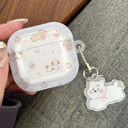 จัดส่งจากกรุงเทพ AirPods 4 Pro2 Pro 3 2 1 cute puppyลูกสุนัขน่ารักตูน Case กรณีปลอกสําหรับ AirPods gen3 TPU Matte