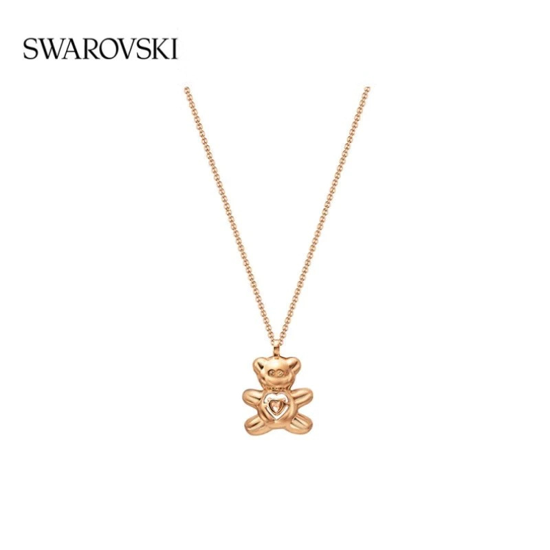 ของแท้100% Swarovsk แท้ i สร้อยคอ สร้อยคอจี้ Teddy Bear Pendant necklace สร้อยคอพร้อมจี้ผู้หญิง