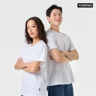 Yuedpao 🔥เสื้อยืดคอกลม ผ้านุ่มใส่สบายมาก เสื้อยืดสีพื้น_สีขาว