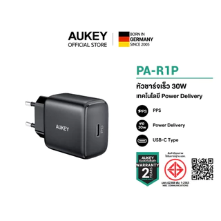 [สำหรับ iPhone 17] AUKEY PA-R1P หัวชาร์จเร็ว 30W GaN III หัวชาร์จเร็ว iPhone รองรับเทคโนโลยี PD PPS
