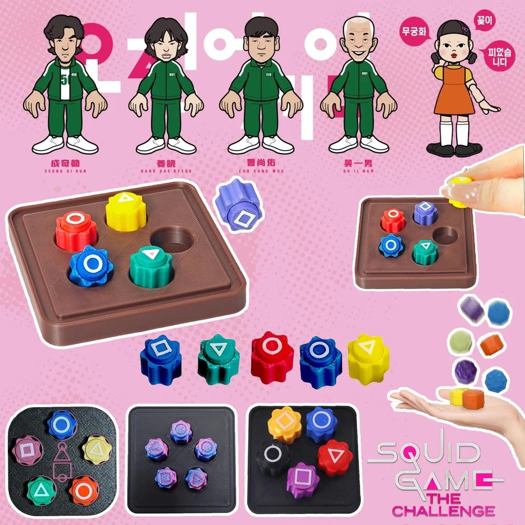 ( ส่งสินค้าจากกรุงเทพฯ)Stone Catching Game Squid Game 2 | เกมปลาหมึก 2 Gonggi Stones 3D เกมเกาหลีดั้งเดิม ชุดหิน 5 สี