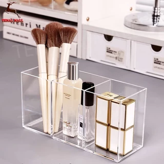 Make Up Organizer แปรงแต่งหน้าพลาสติกหม้อเก็บอะคริลิคสําหรับผู้ถือเครื่องสําอางโต๊ะเครื่องสําอางค์คอนเทนเนอร์