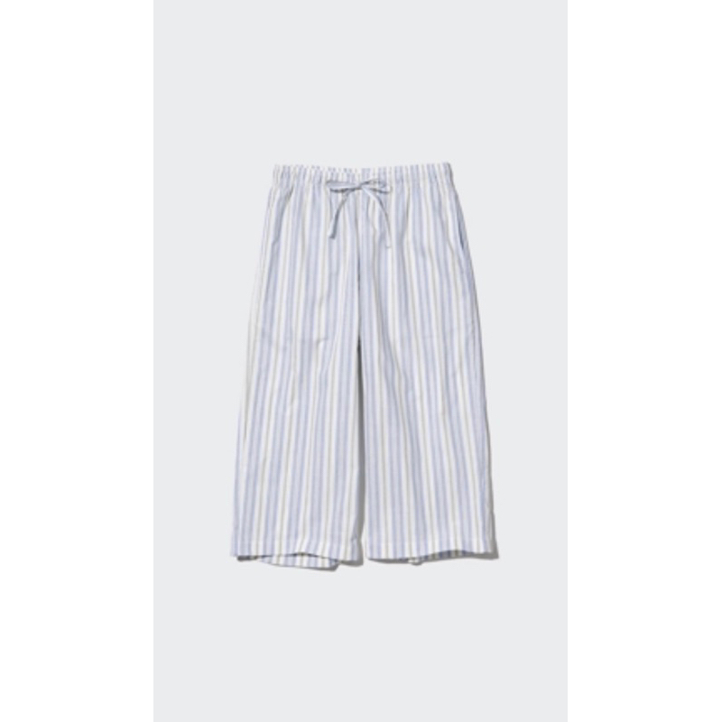 UNIQLO - Relaco 3/4 shorts (slub) สีขาว (size L) กางเกง 3/4 ส่วน used like new