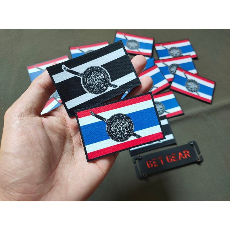 อาร์มธงชาติไทย(โล่) ขนาด 5*8 cm. พิมพ์กันน้ำ มีตีนตุ๊กแก