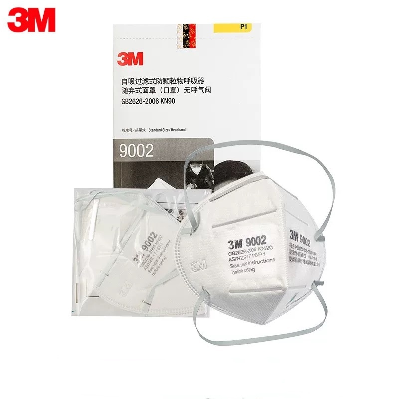 3M 9002 หน้ากากป้องกันฝุ่นละอองขนาดเล็ก กันฝุ่น PM 2.5 แบบคาดหัว Dust Mask (แบบกล่อง 50 ชิ้น)