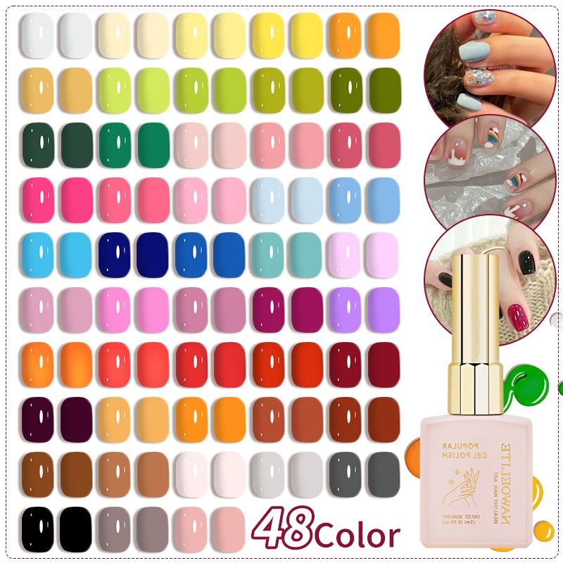 Nawoelite สีเล็บเจล 48สี สีเจลทาเล็บ15ml สีเจล สีทาเล็บเจล ยาทาเล็บเจล ขึ้นเงาสวย ปลอดสารเคมีอันตราย พร้อมส่งจากไทย