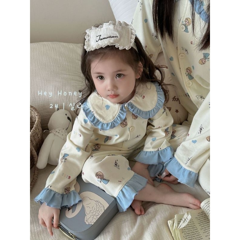 ชุดนอนเด็กผู้หญิงชุดนอนคอบัว น่ารักเวอร์ ใส่สบายมากๆ