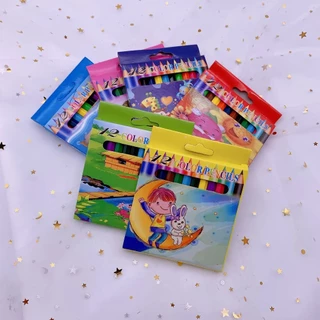 🎀 12 กล่อง 12สีไม้สั้น สุ่มแบบกล่อง 🎀 สีไม้ด้ามสั้น 12 สี เครื่องเขียนสำนักงาน โรงเรียน