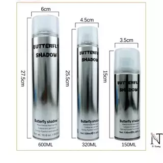 สเปรย์ฝุ่น บัตเตอร์ฟลาย ชาโดว์ ปริมาณสุทธิ 150-600 มล./BUTTERFLY SHADOW Hard Hold Hairspray Net 150-600 ml.