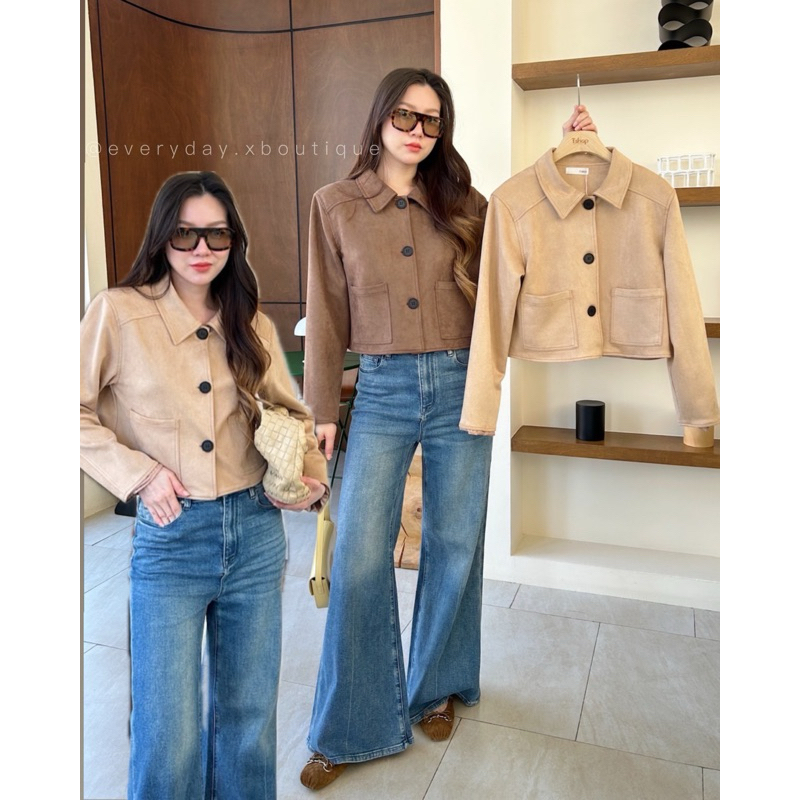 Special “Suede jacket” (690฿) ตามคำเรียกร้องของสาวๆทุกคน เราหาผ้าsuedeที่เนื้อดี คุณภาพสมราคามาพร้อมส่งค่ะ tshop