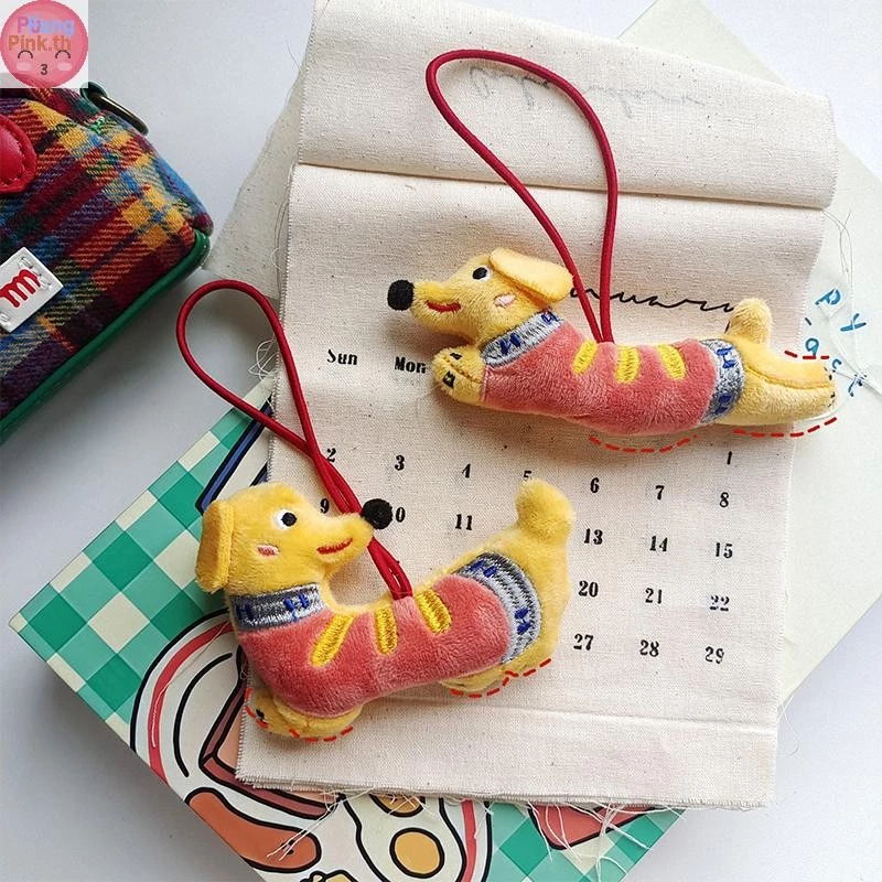🔥COD🔥 Dachshund ตุ๊กตาตุ๊กตาการ์ตูนตุ๊กตาลูกสุนัขพวงกุญแจจี้กระเป๋าเป้สะพายหลัง Charm น่ารักกระเป๋าแขวนตกแต่งของขวัญเด็ก