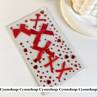 Heart And Bow Diy Sticker สติ๊กเกอร์ 3D ใช้ติดหน้า โบว์ผ้า คริสตัลเพชร คริสตัลหัวใจ ขนาดต่างๆ ใช้ประดับผม ตกแต่งใบหน้า