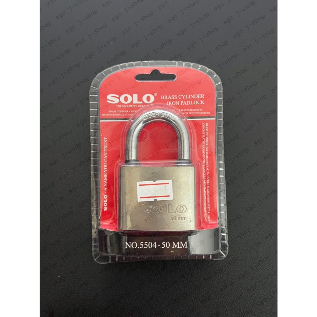 SOLO NO.5504 กุญแจเหล็ก ไส้ทองเหลือง โซโล ขนาด 40mm 50mm คอสั้น คอยาว พร้อมดอกกุญแจ แม่กุญแจ กุญแจ รูปที่ 7