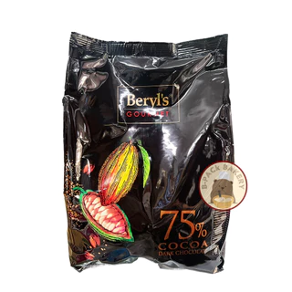 (เบริลส์ 75% 1.5Kg) เบริลส์ ดาร์ค ช็อคโกแลต คูเวอร์ตู 75% ชนิดเหรียญ Beryl's Dark Chocolate Coverture 75% Coin 1.5Kg