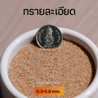 ถุงละ 1 กก. ทรายแม่น้ำละเอียด ล้าง ร่อนฝุ่น ขนาด 0.3-0.8 มม. โทนสีน้ำตาลใหม่ล่าสุด ใช้ทำน้ำตกทรายได้