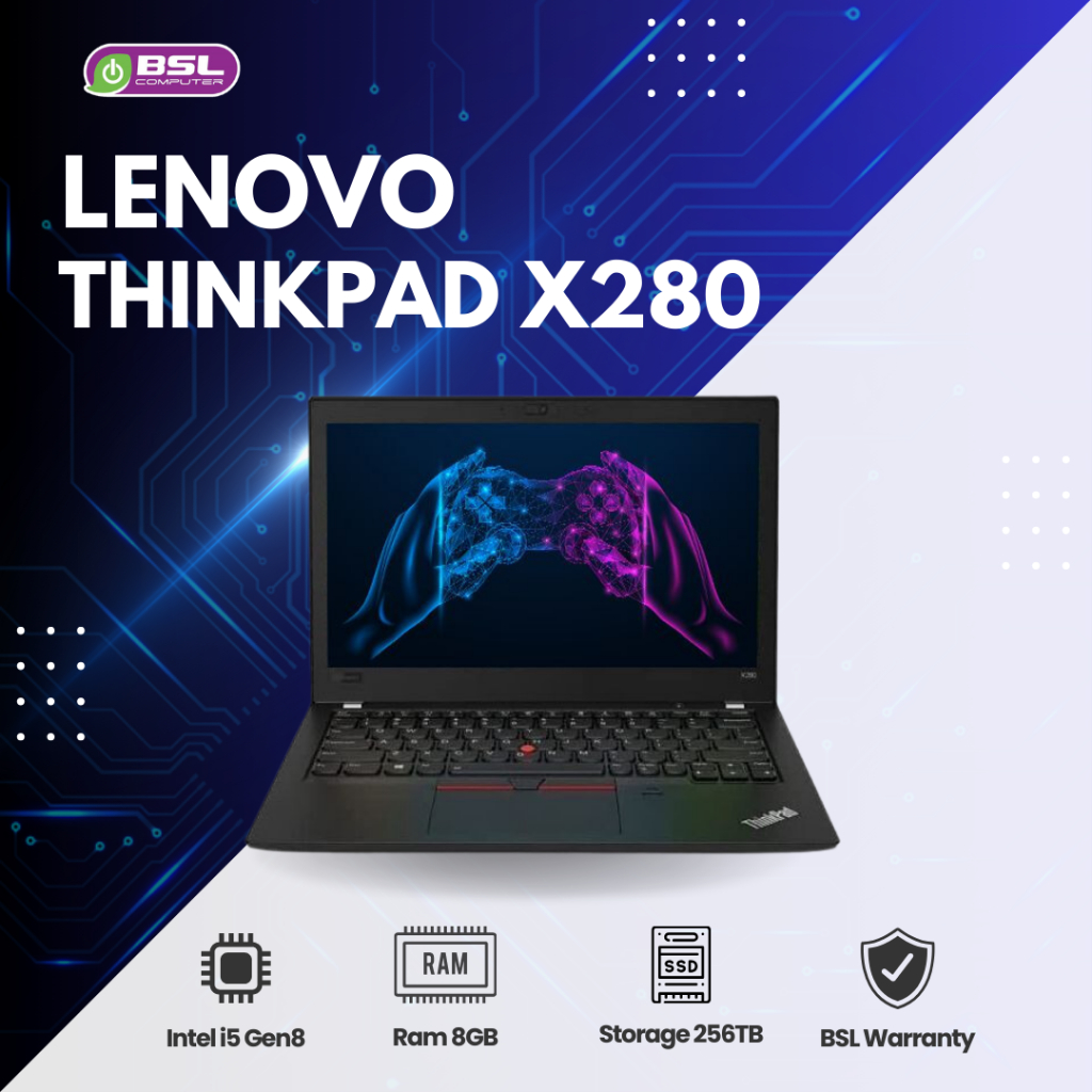 NoteBook Lenovo ThinkPad x280 จอ 12 นิ้ว i5 gen 8 ทำงาน เรียน กราฟฟิก โน๊ตบุ๊คมือสอง USED Laptop