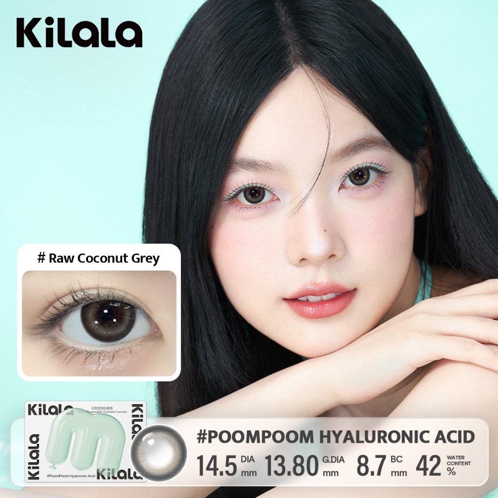 Kilala คอนแทคเลนส์ Raw Coconut Grey/Apple Juice Brown คอนแทคเลนส์รายวัน DIA 14.2/14.5mm เลนส์รายวัน 10ชิ้น
