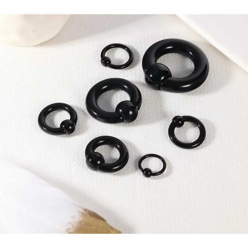 (1 ชิ้น) JH3 จิวห่วงบอล พลาสติก น้ำหนักเบา สีดำ Plastic - รูปที่ 7