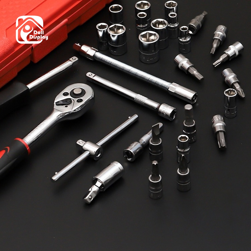 ชุดประแจ ชุดเครื่องมือ ชุดเครื่องมือช่าง ความต้านทานการสึกหรอ บล็อกชุด 46 ชิ้น เครื่องมือสำหรับอู่ซ่อมรถ แบบพกพา - รูปที่ 7