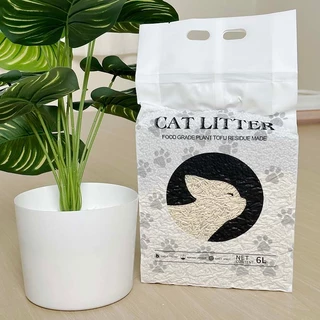 ทรายแมว 6L ทรายแมวผส cat Litter ทรายเต้าหู้ + ทรายเบนโทไนท์ 4ถุง
